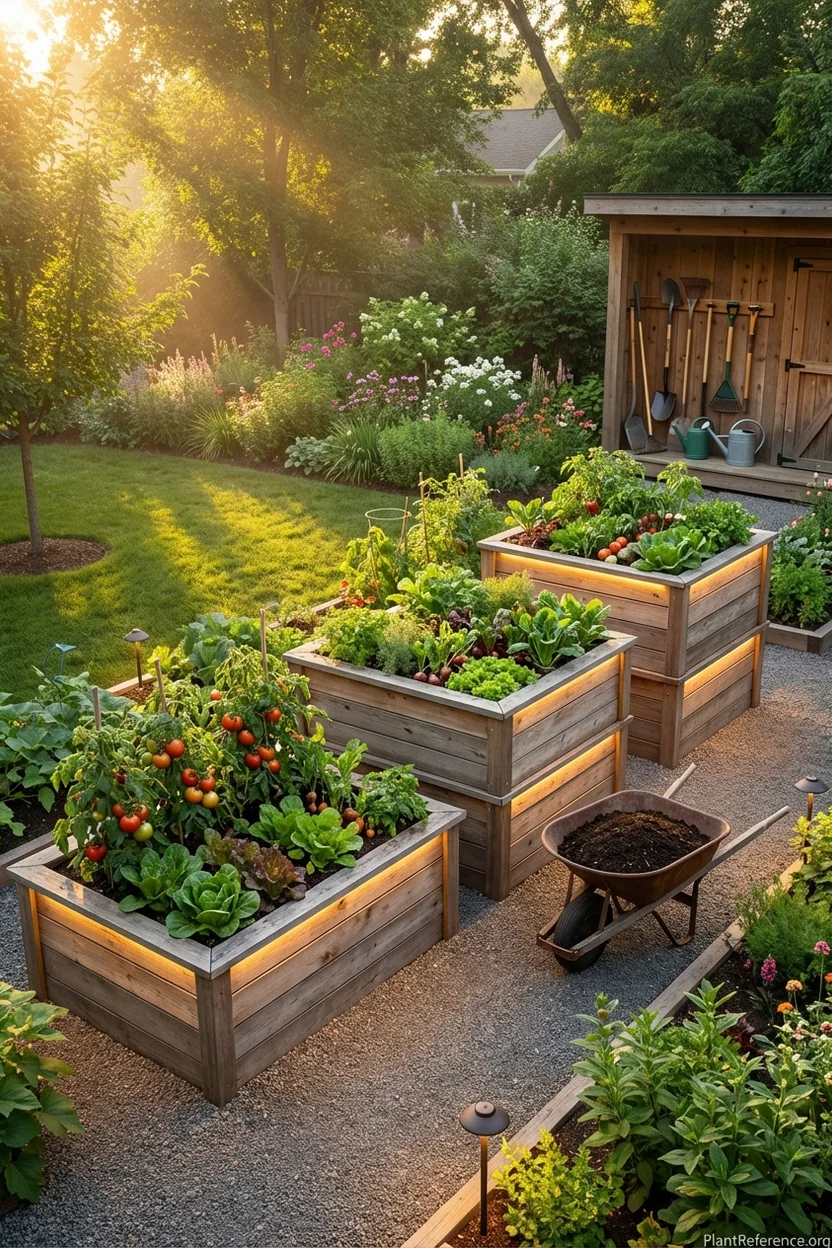 Expandable stackable raised garden bed system showing multiple heights and modular design