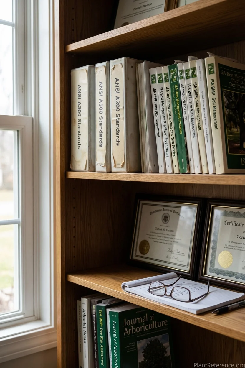 Professional arborist reference library with ANSI A300 standards and ISA Best Management Practice guides