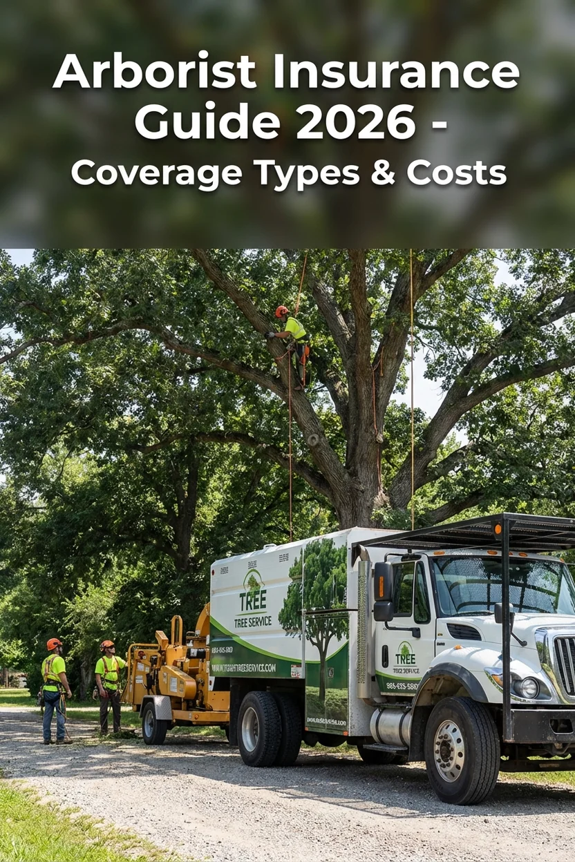 Arborist insurance guide with coverage types and costs for tree service businesses in 2026