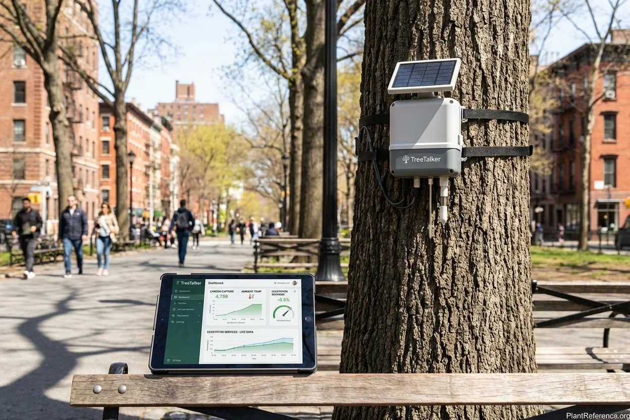 TreeTalker integrated sensor platform on urban tree measuring ecosystem services in real time