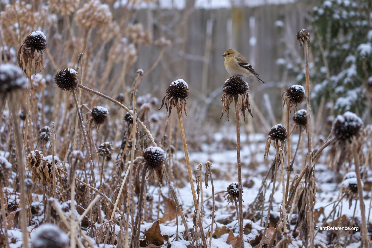 Standing perennial stems and seedheads left through winter as nesting habitat for native bees