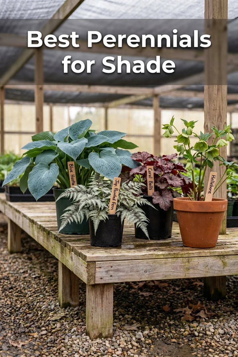 Best perennials for shade collection showing hosta fern heuchera and hellebore foliage