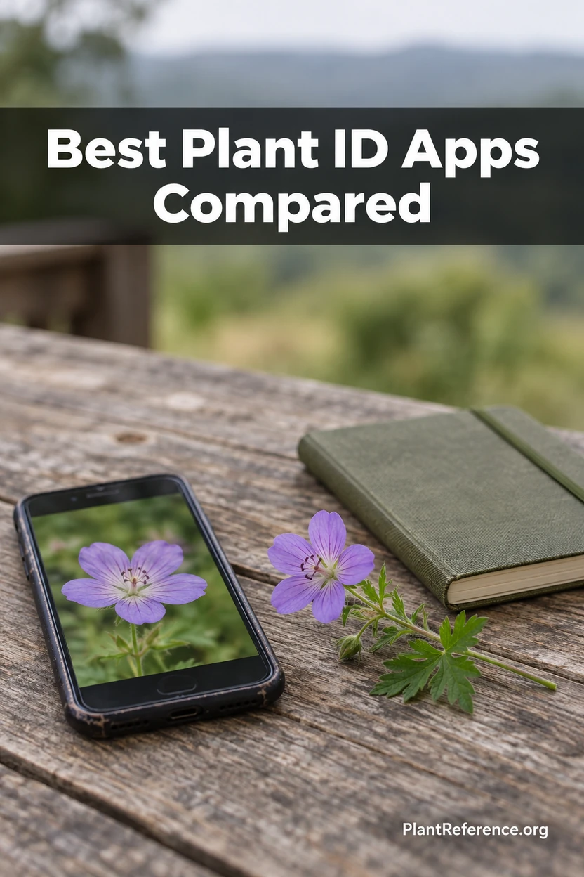 Best plant identification apps compared guide showing a smartphone identifying a garden flower