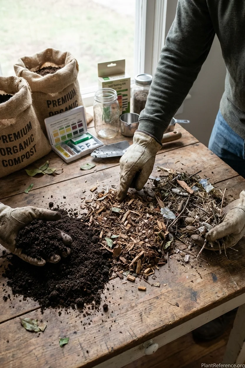 Comparison of high-quality vs poor-quality compost for raised bed soil mixing