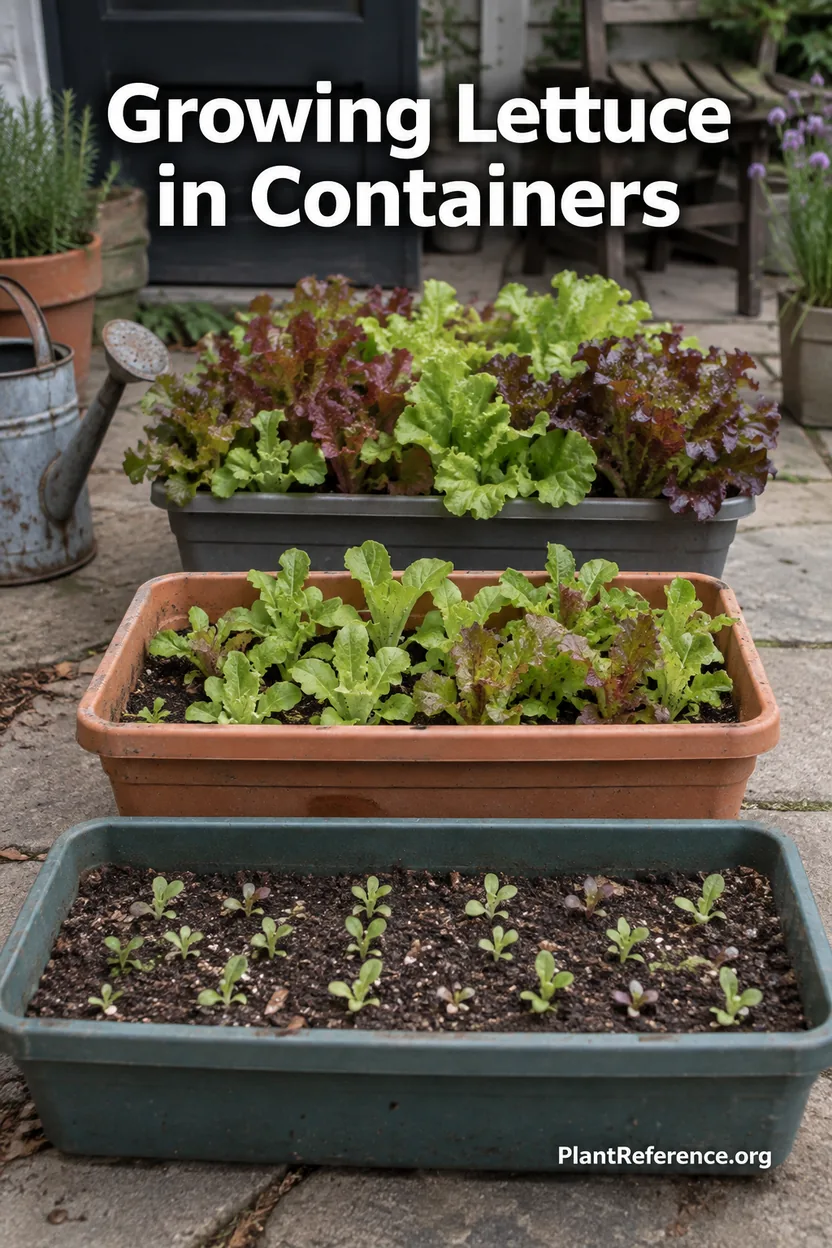 Container lettuce succession from seedlings to harvest-ready salad greens