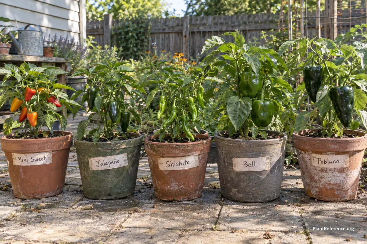 Compact sweet and hot pepper cultivars compared in containers