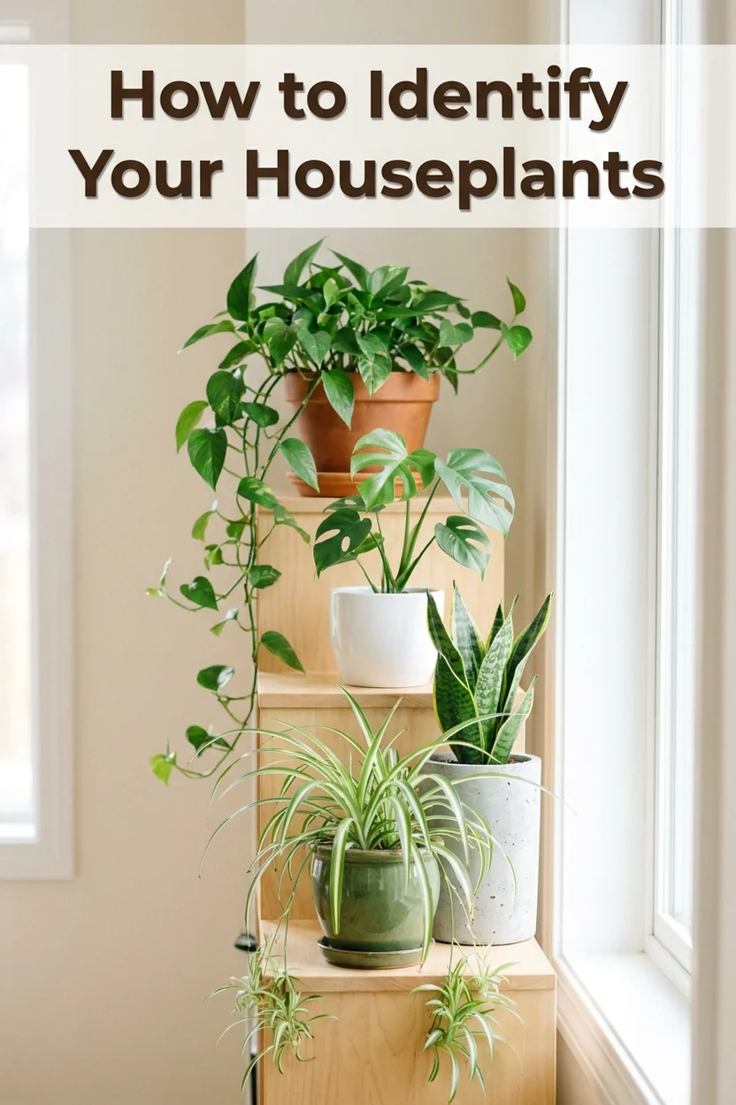 Visual guide to identifying common houseplants for indoor gardeners