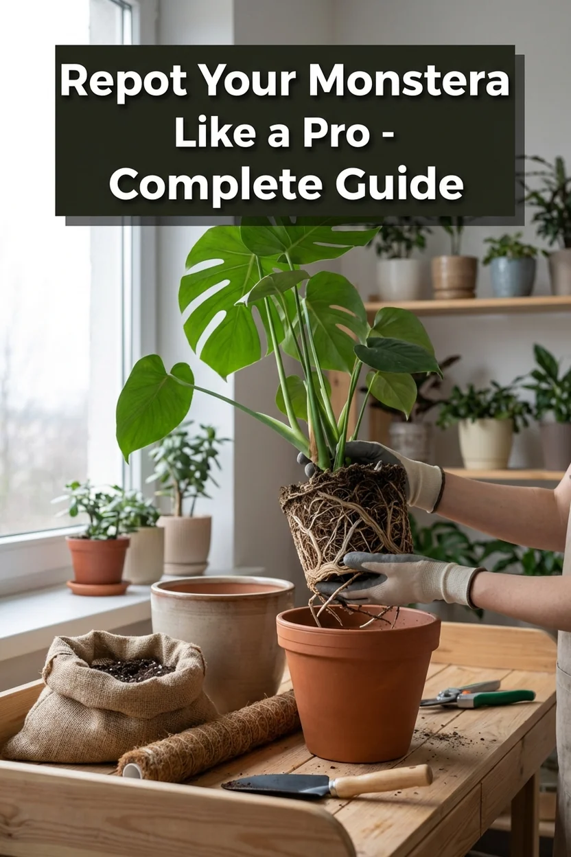 Complete monstera repotting guide with step-by-step instructions