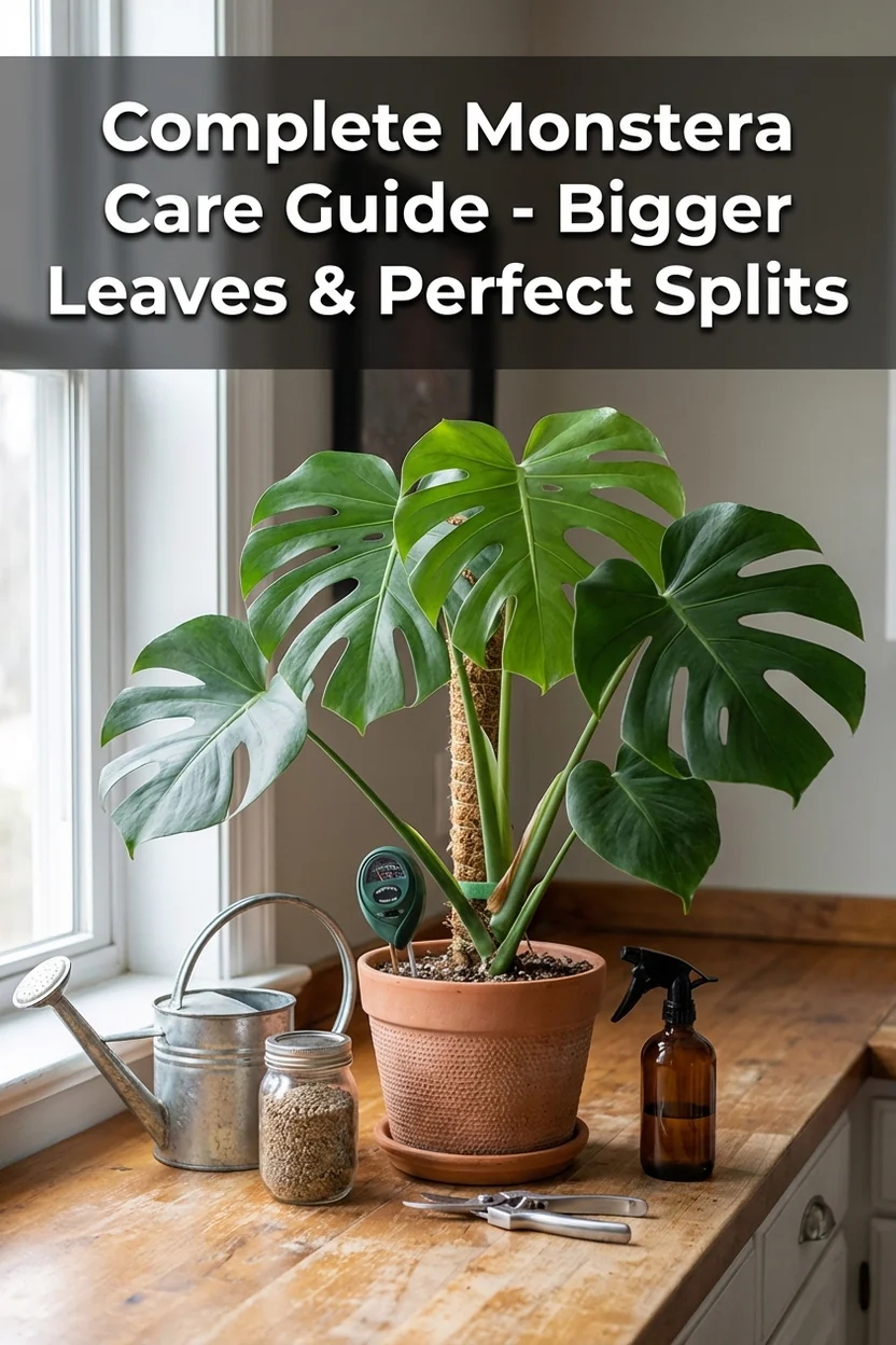 Complete monstera deliciosa care guide with essential supplies for healthy growth