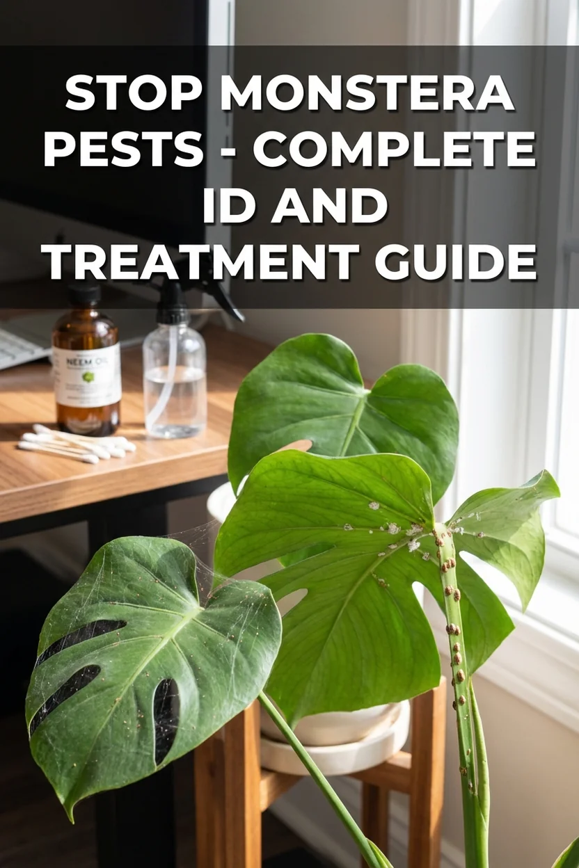 Monstera pest identification guide with common pest types and treatment methods