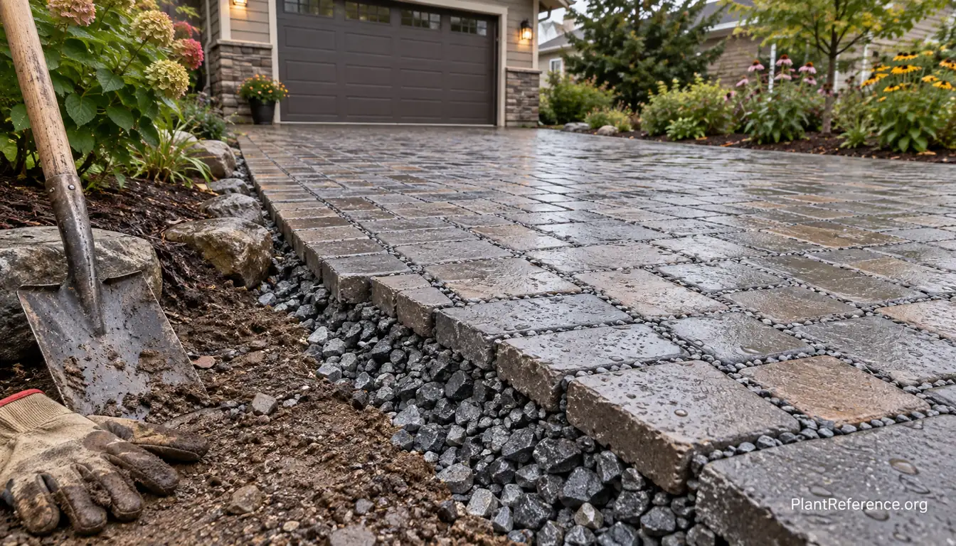 Permeable pavers stormwater system showing joint aggregate and stone storage