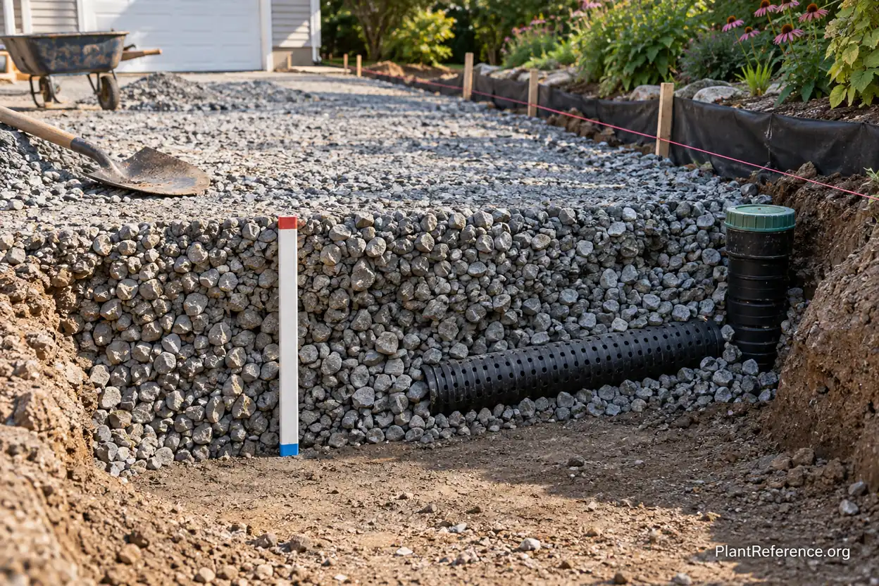 Open-graded stone reservoir and underdrain beneath permeable pavement