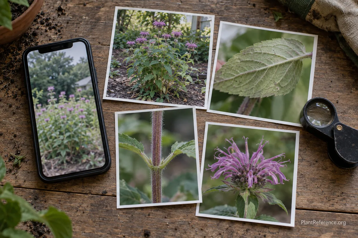 Comparison of a blurry single plant photo and clear detailed photos showing why app accuracy varies