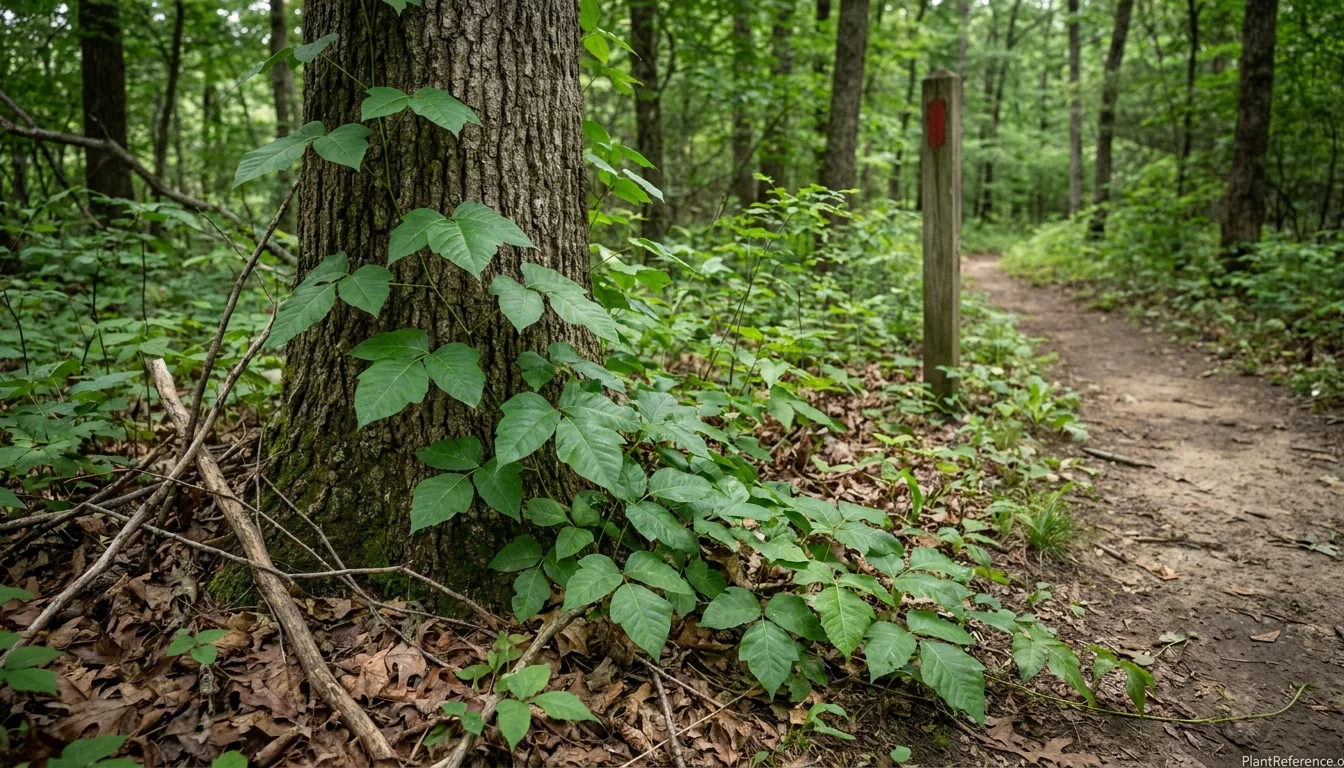 Trail-side poison ivy and poisonous plants to identify and avoid in yards and gardens