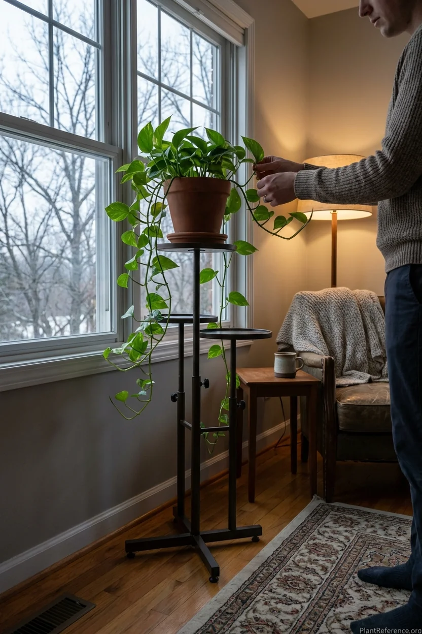 Adjusting pothos placement seasonally to maintain optimal lighting conditions year-round
