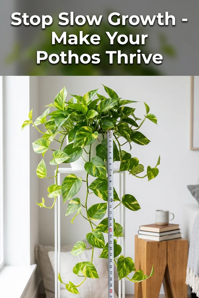 Pothos not growing solutions with before and after growth comparison