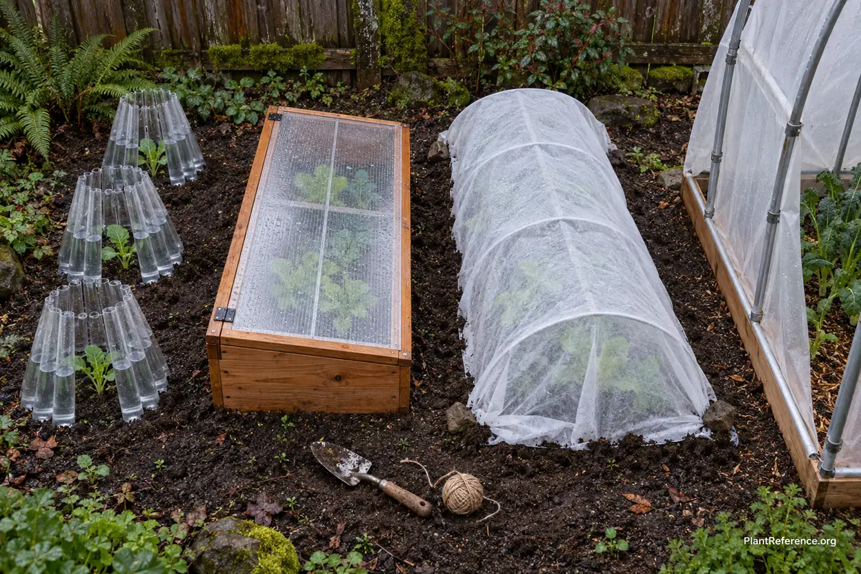 Range of PNW season extenders from cloches and cold frames to hoop houses compared