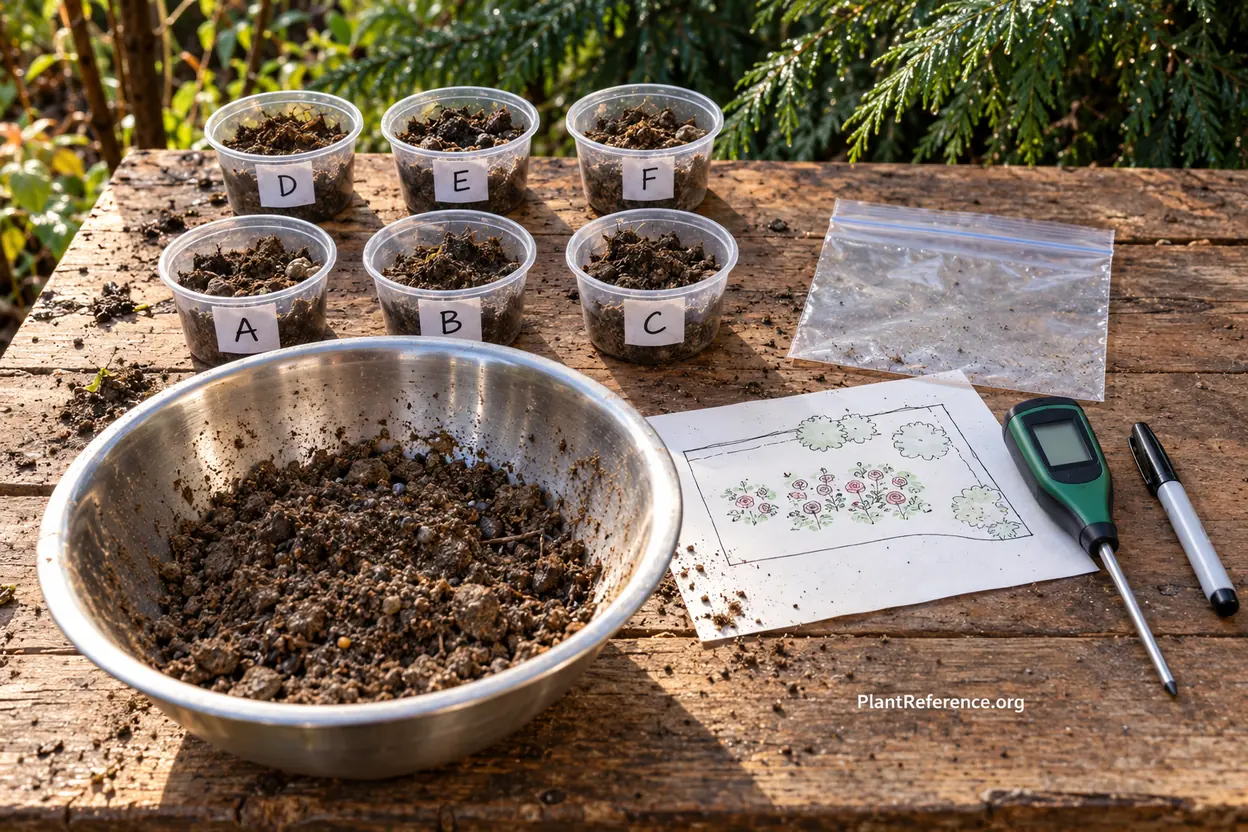 Composite soil pH sample for Western Washington rose bed