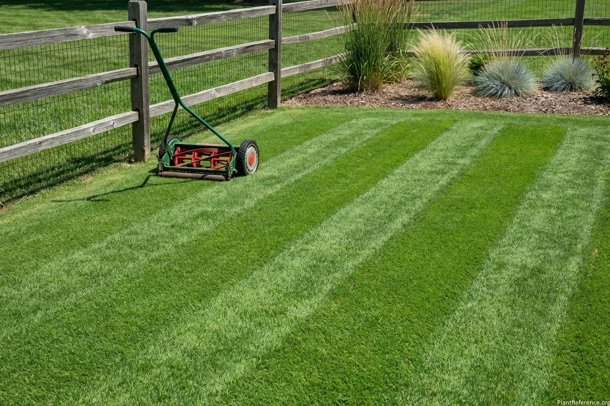Hybrid bermudagrass lawn mowed at 1.5 inches showing dense green summer coverage in transition zone