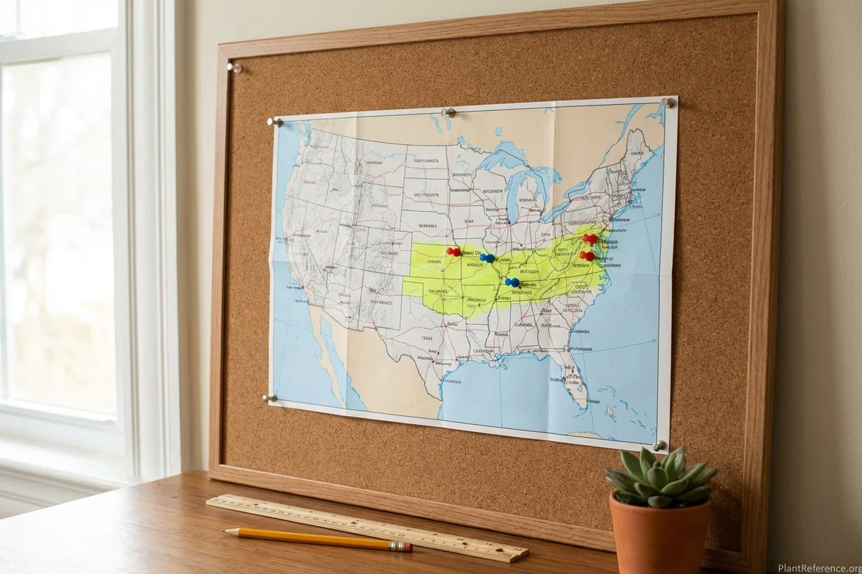 Map of the United States transition zone for lawn grass stretching from Virginia to Kansas