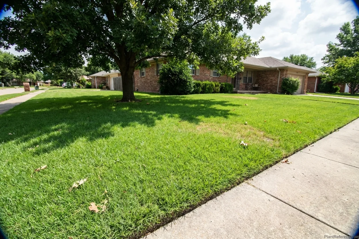 Warm-season grass lawn comparison showing green summer growth versus brown winter dormancy