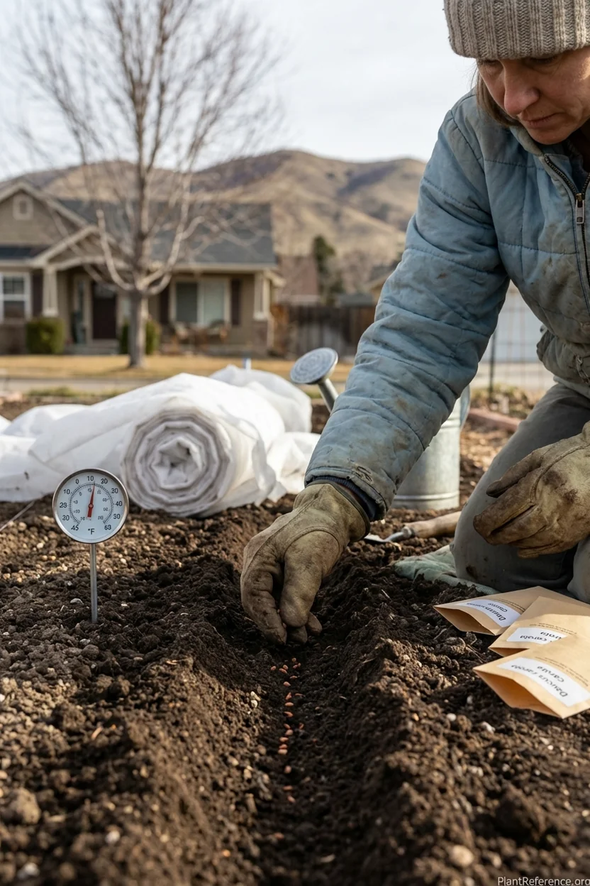 Planting carrot seeds in Boise garden during March spring planting window