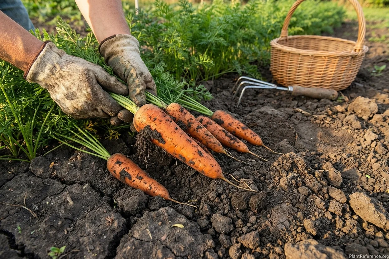 Danvers carrot variety growing successfully in Boise Idaho clay-loam garden soil