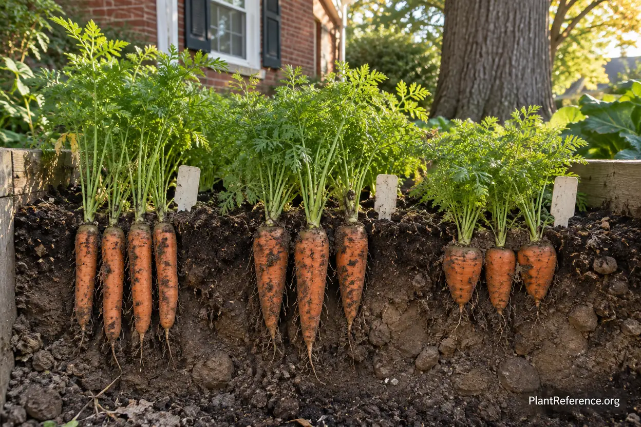 Comparison of Nantes, Danvers, and Chantenay carrot varieties growing in Boston Zone 6b garden