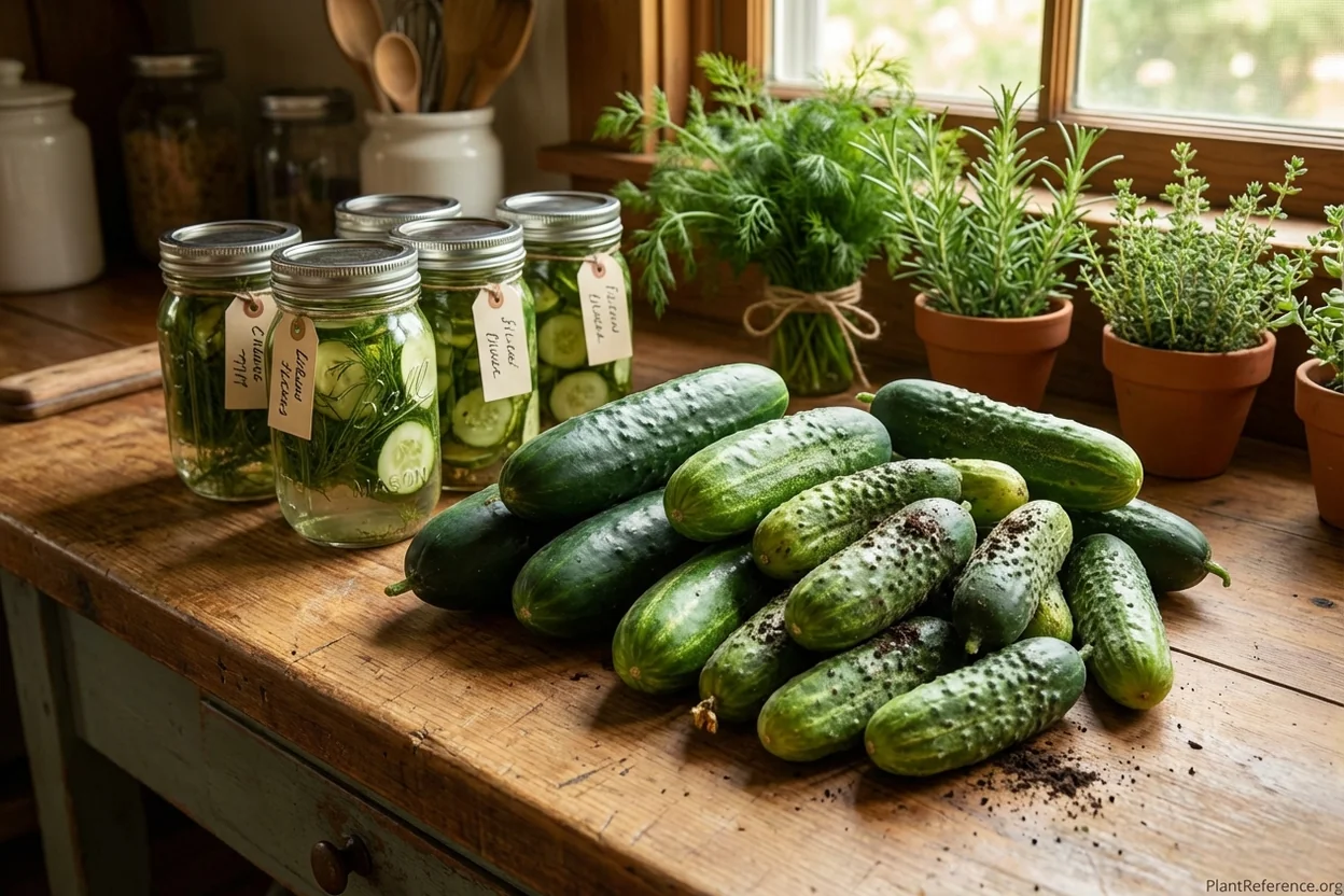 Fresh cucumbers and homemade pickles from Nashville Zone 7a garden