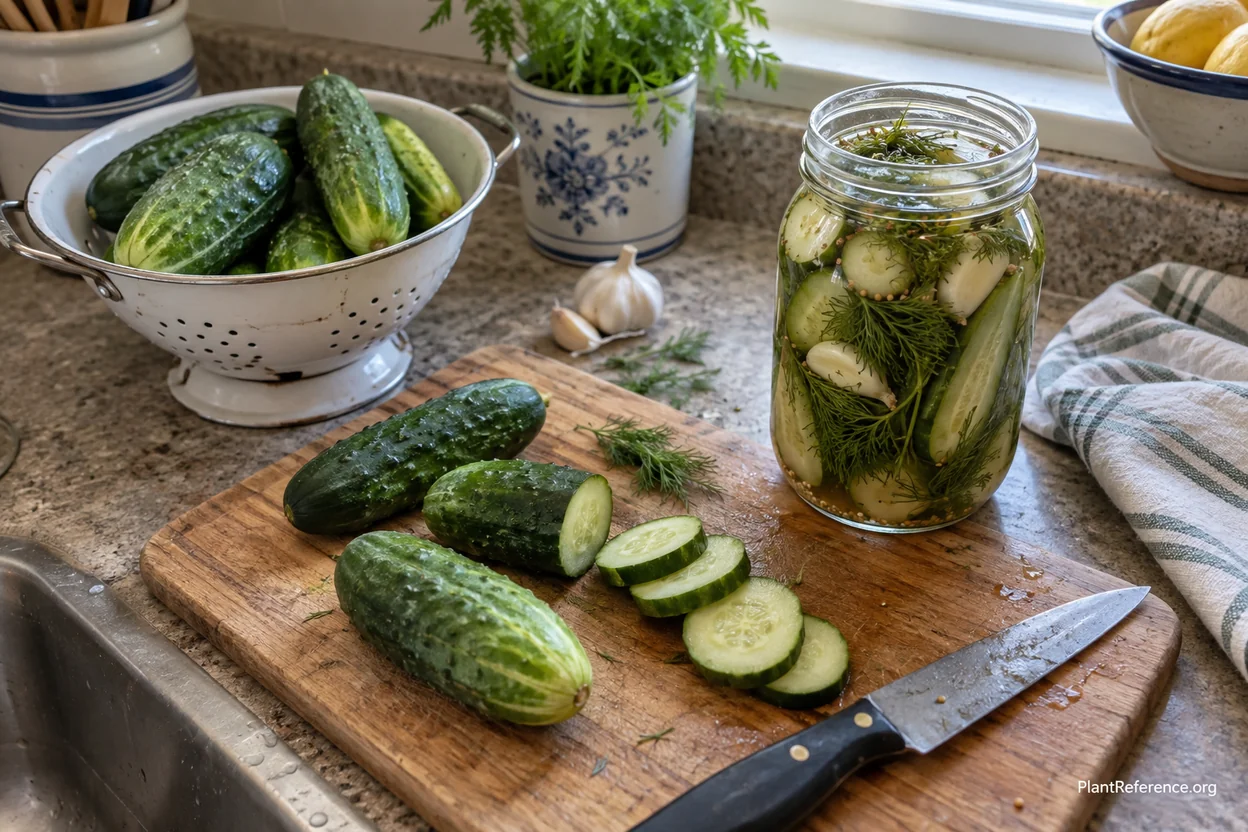 Fresh cucumbers and homemade refrigerator pickles from Pittsburgh Zone 6b garden