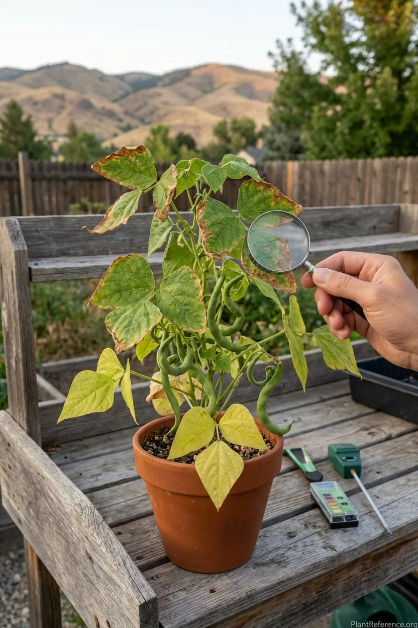 Common green bean problems in Boise Idaho including dry air stress and alkaline soil issues