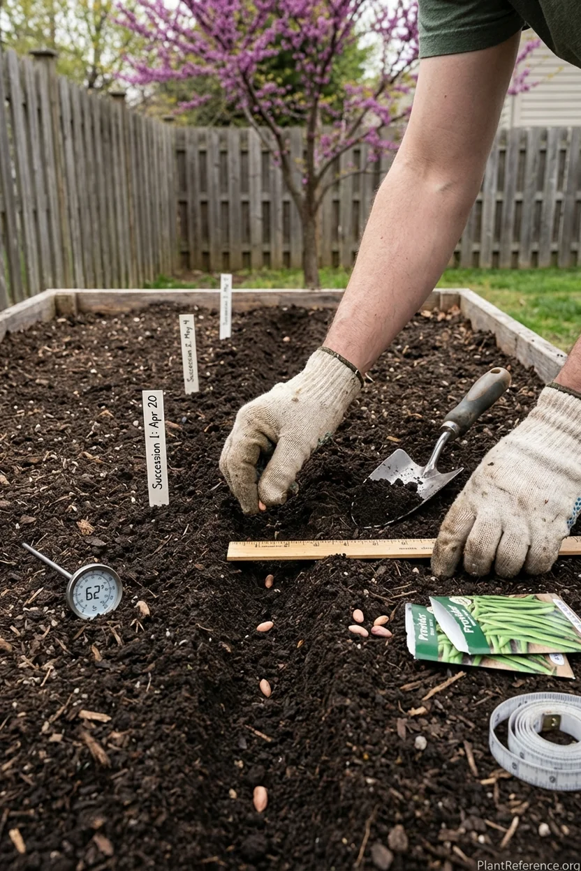 Planting green beans in Charlotte NC garden bed with April timing for Zone 7b success