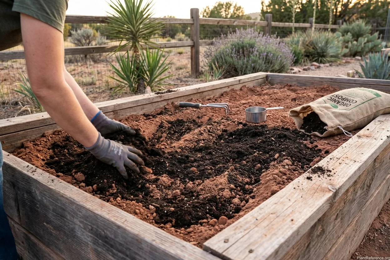 Garden soil preparation for green beans in Denver with compost amendments