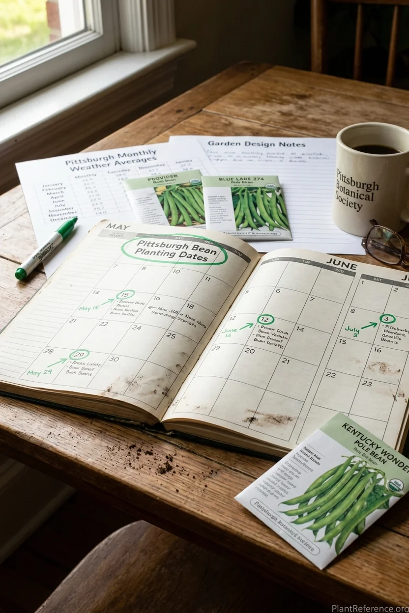 Pittsburgh green bean planting calendar showing optimal timing for Zone 6b succession planting