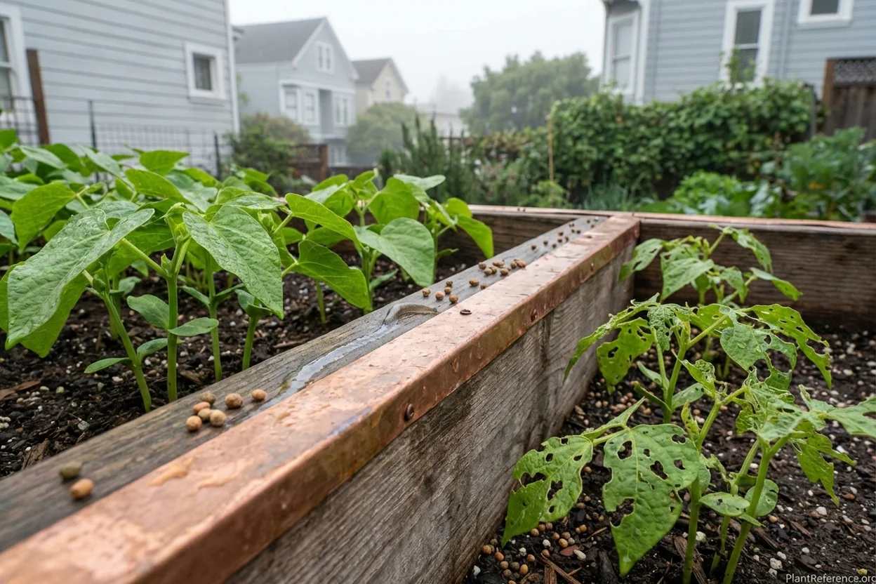 Slug protection methods for green bean plants in San Francisco's humid climate