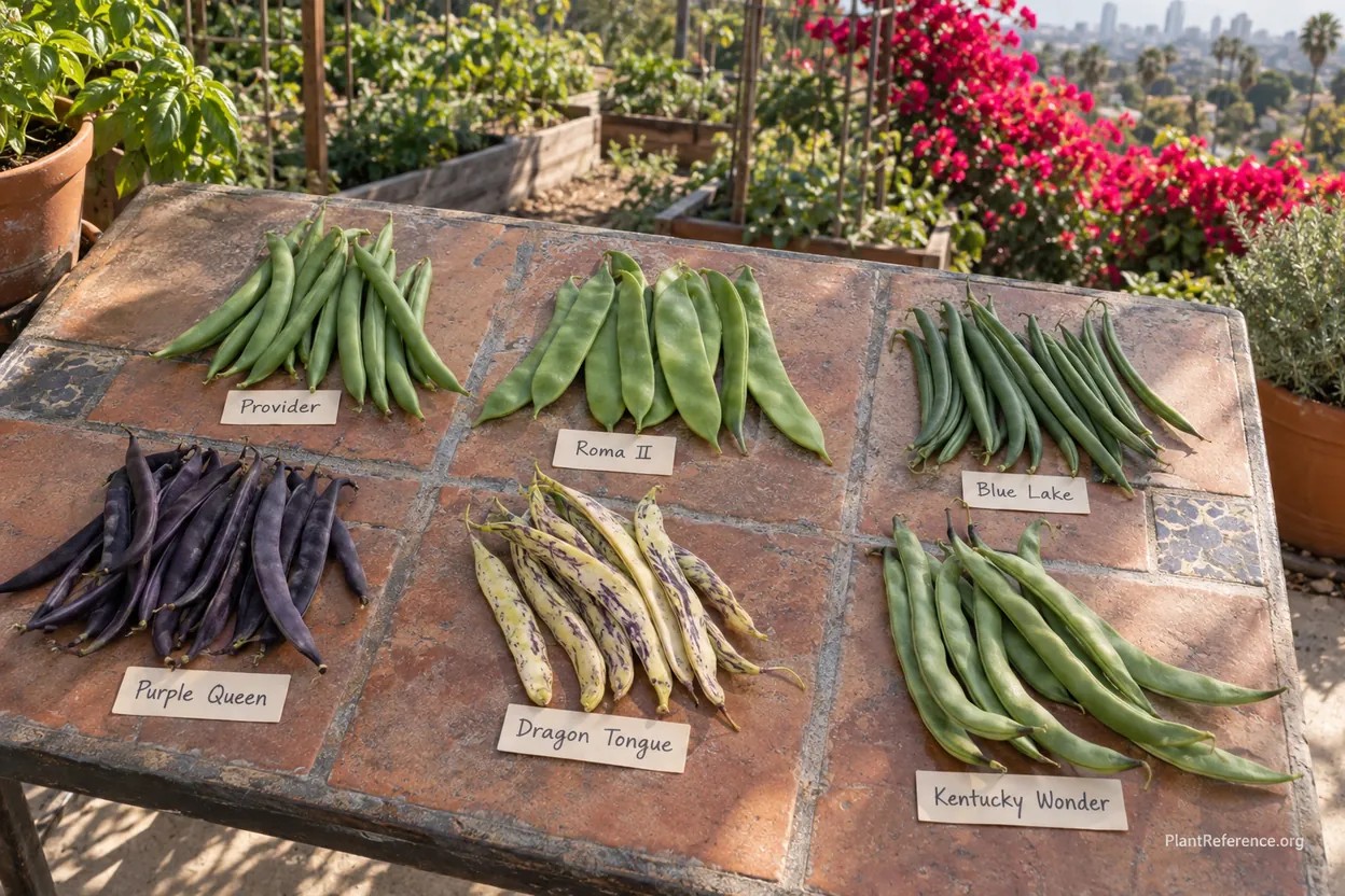 Six green bean varieties compared for Los Angeles Zone 10b California gardens