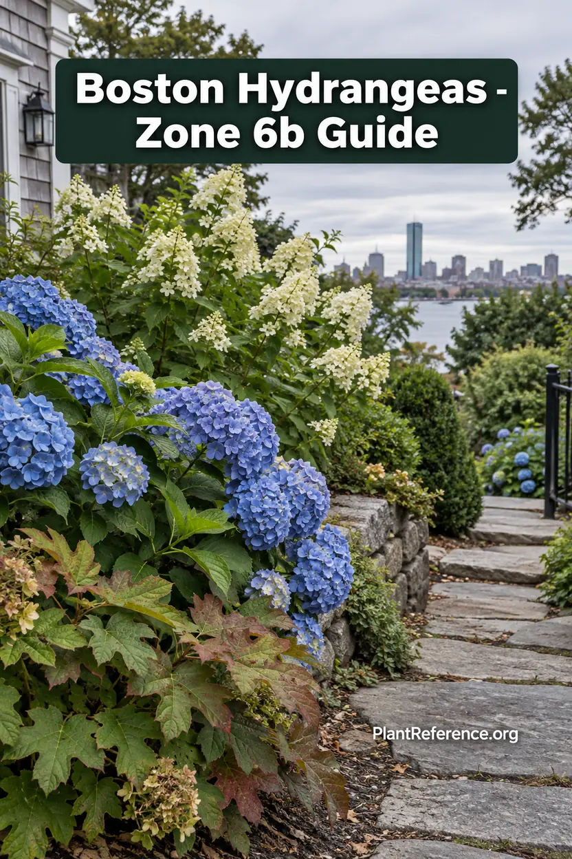 Boston hydrangea guide with Zone 6b varieties and planting dates