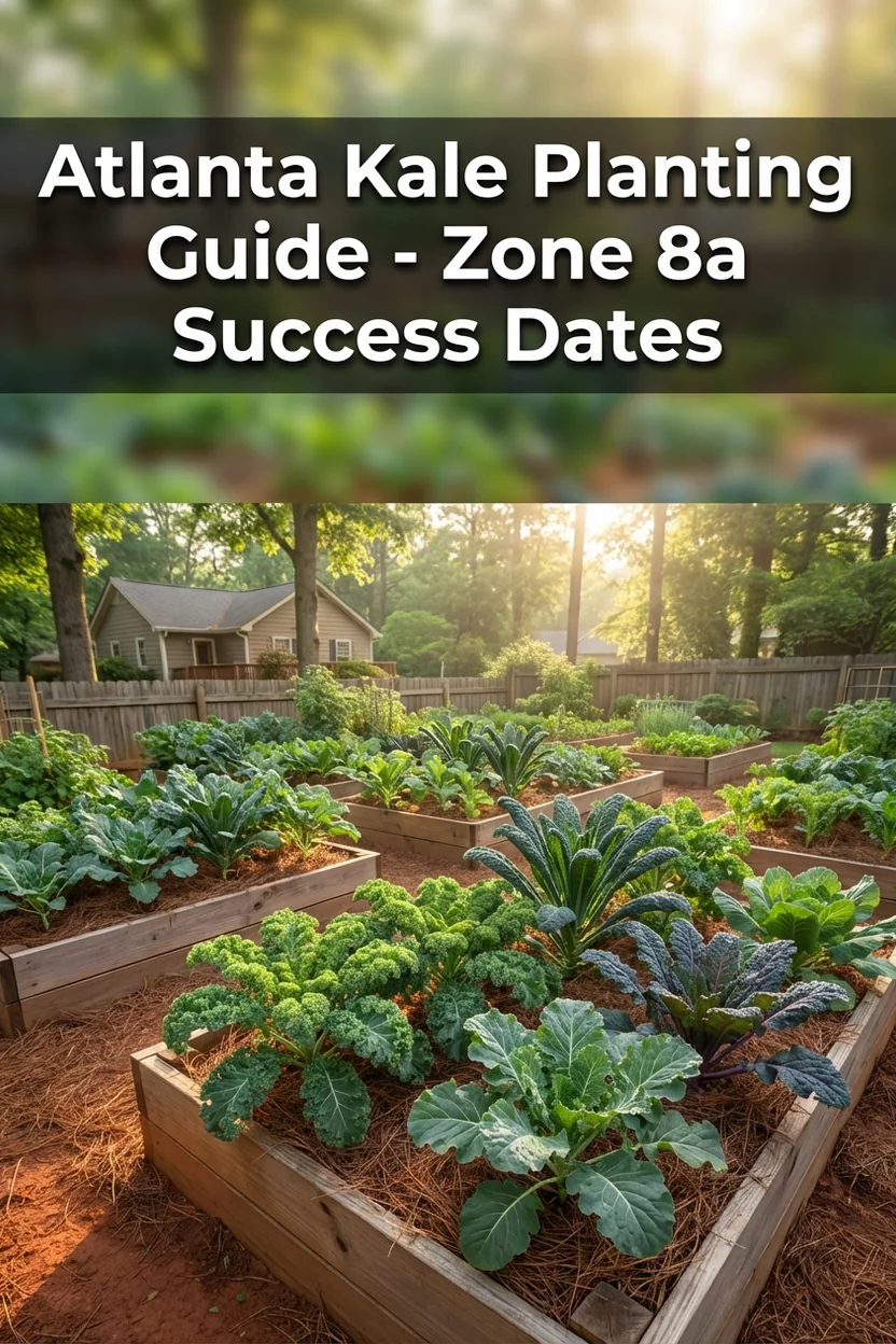 Atlanta kale planting guide with specific dates for Zone 8a success