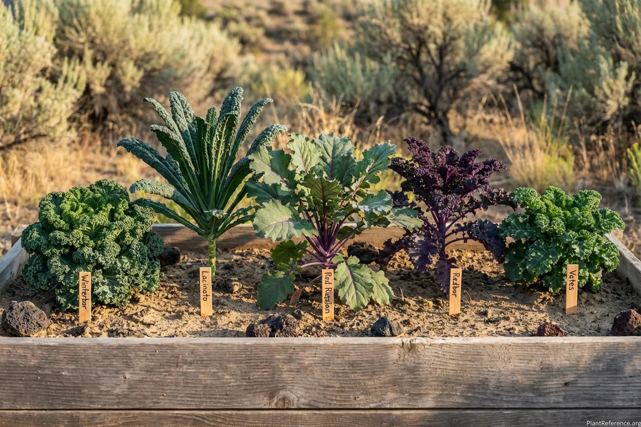 Five kale varieties comparison in Boise Zone 6a - Winterbor, Lacinato, Red Russian, Redbor, Vates