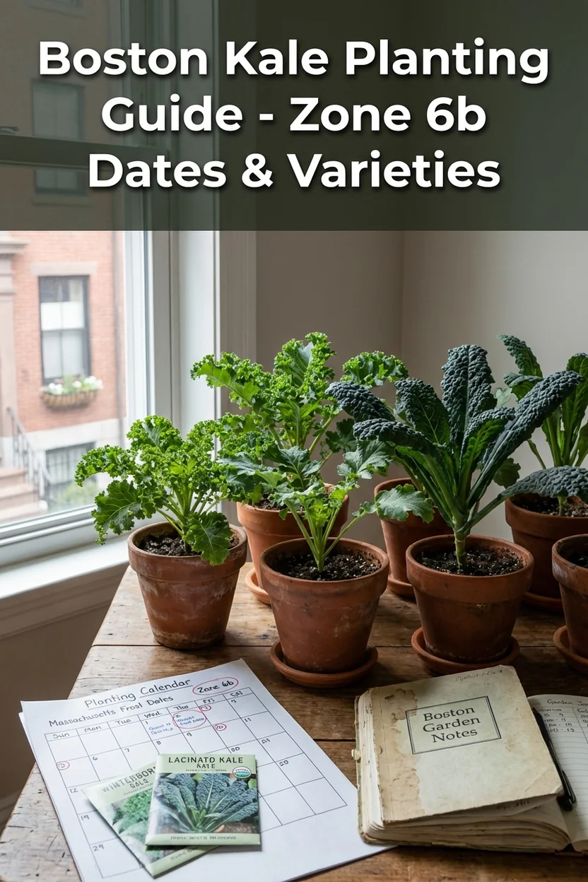 Boston kale planting guide with specific Zone 6b dates and varieties