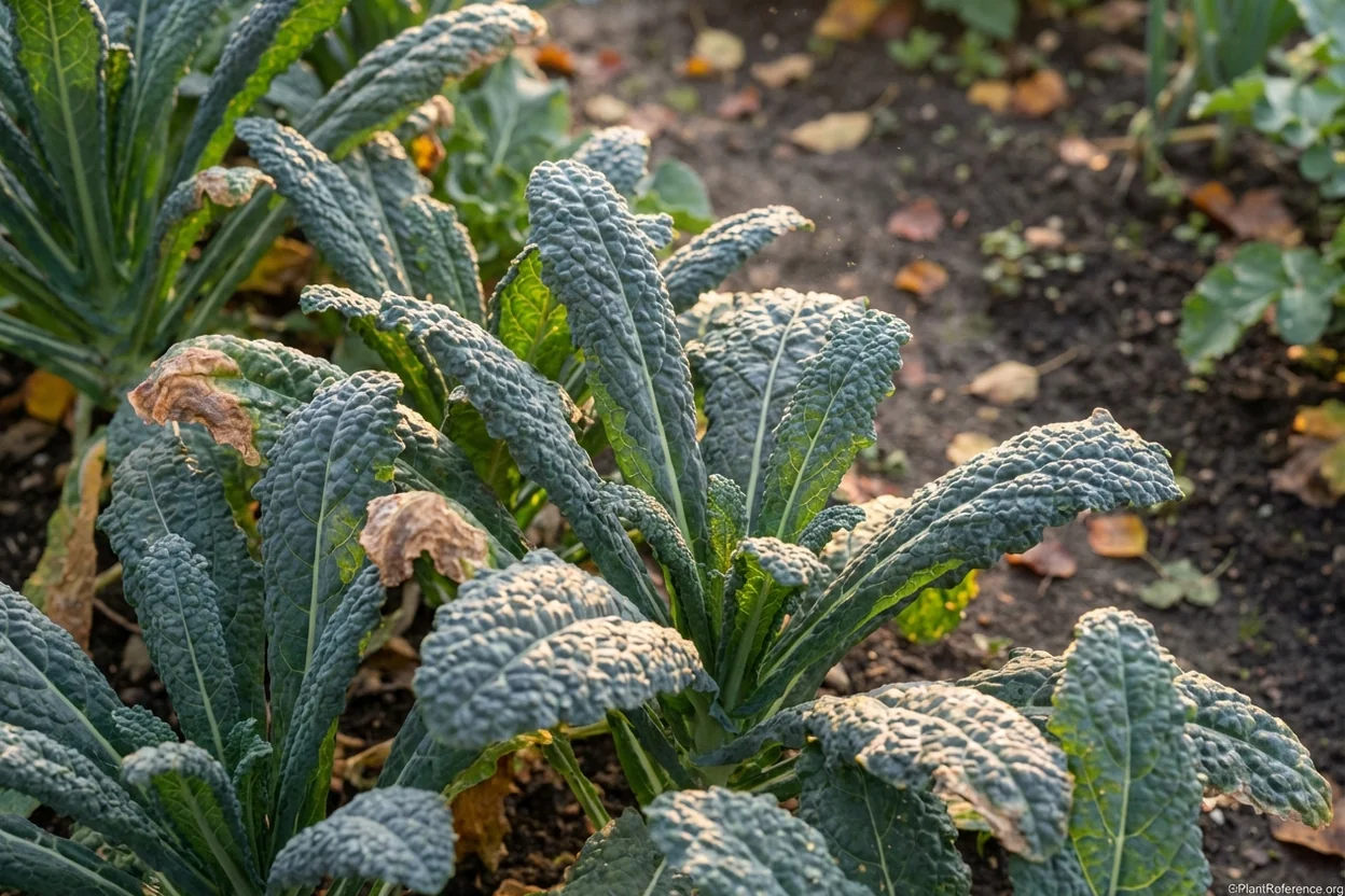Mature Lacinato kale leaves showing dark blue-green savoyed texture ideal for Charlotte Zone 7b growing