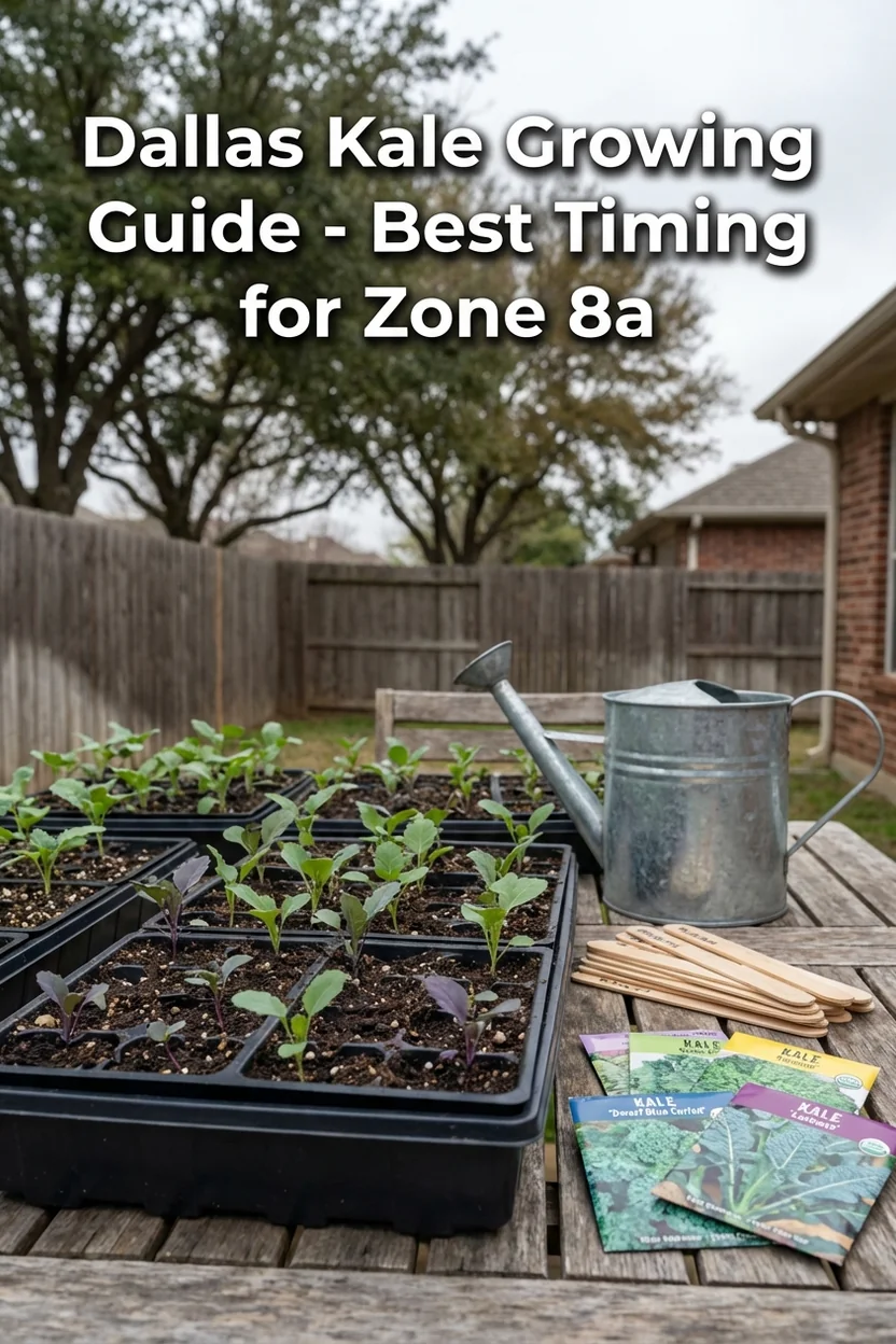 Dallas kale planting calendar showing optimal fall and winter growing seasons