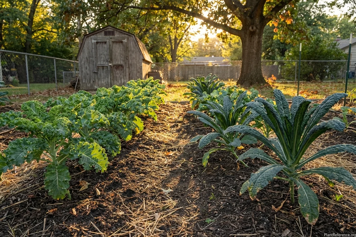 Correctly spaced kale plants in Kansas City Zone 6a garden showing proper plant intervals