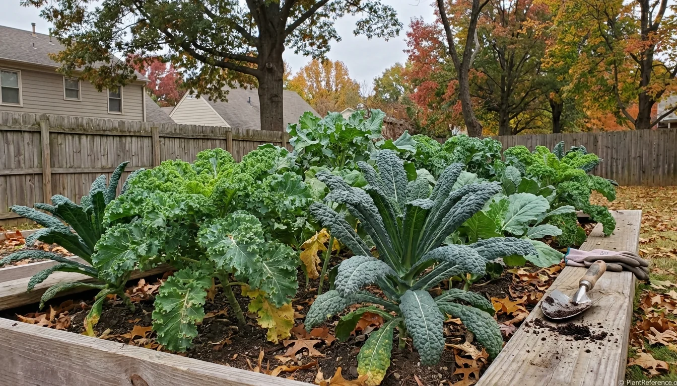 When to plant kale in Memphis Tennessee showing thriving fall kale garden in Zone 7b climate