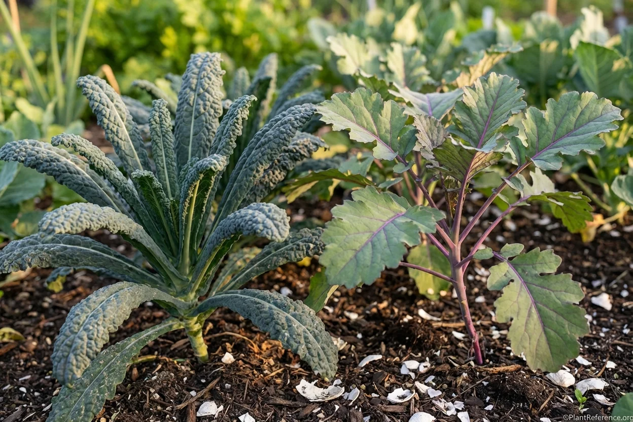 Lacinato and Red Russian kale varieties comparison in Miami Zone 10b winter garden