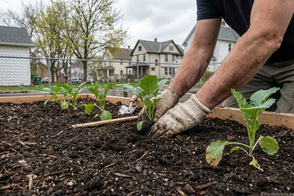 Proper spacing of kale transplants in Milwaukee Zone 5b garden bed