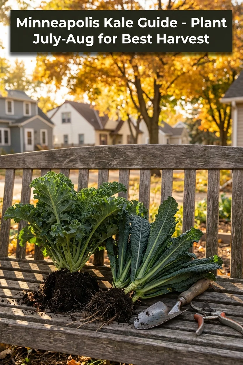 Minneapolis kale planting guide showing best dates for Zone 4a with variety recommendations
