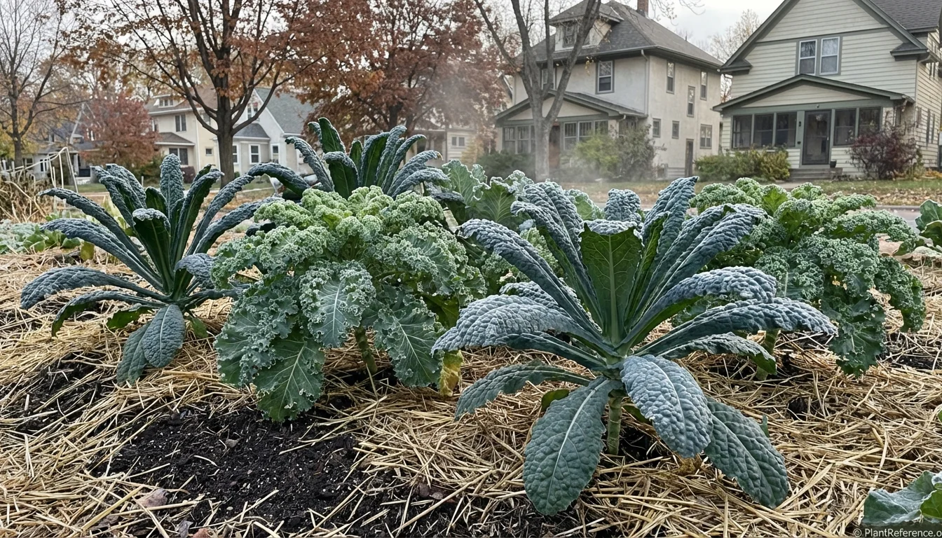 Kale plants thriving in Minneapolis Zone 4a garden with frost-sweetened leaves ready for harvest
