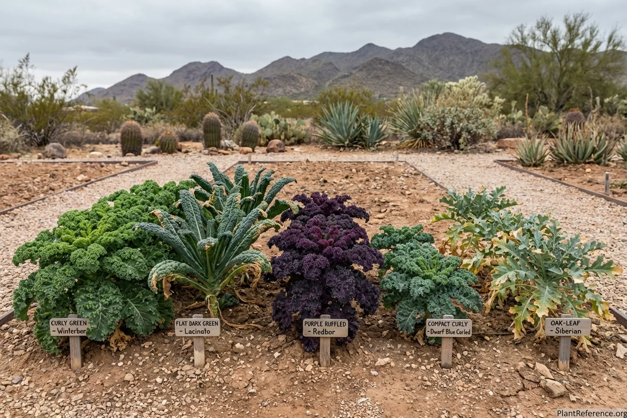 Comparison of kale varieties growing in Phoenix showing heat tolerance and desert adaptation