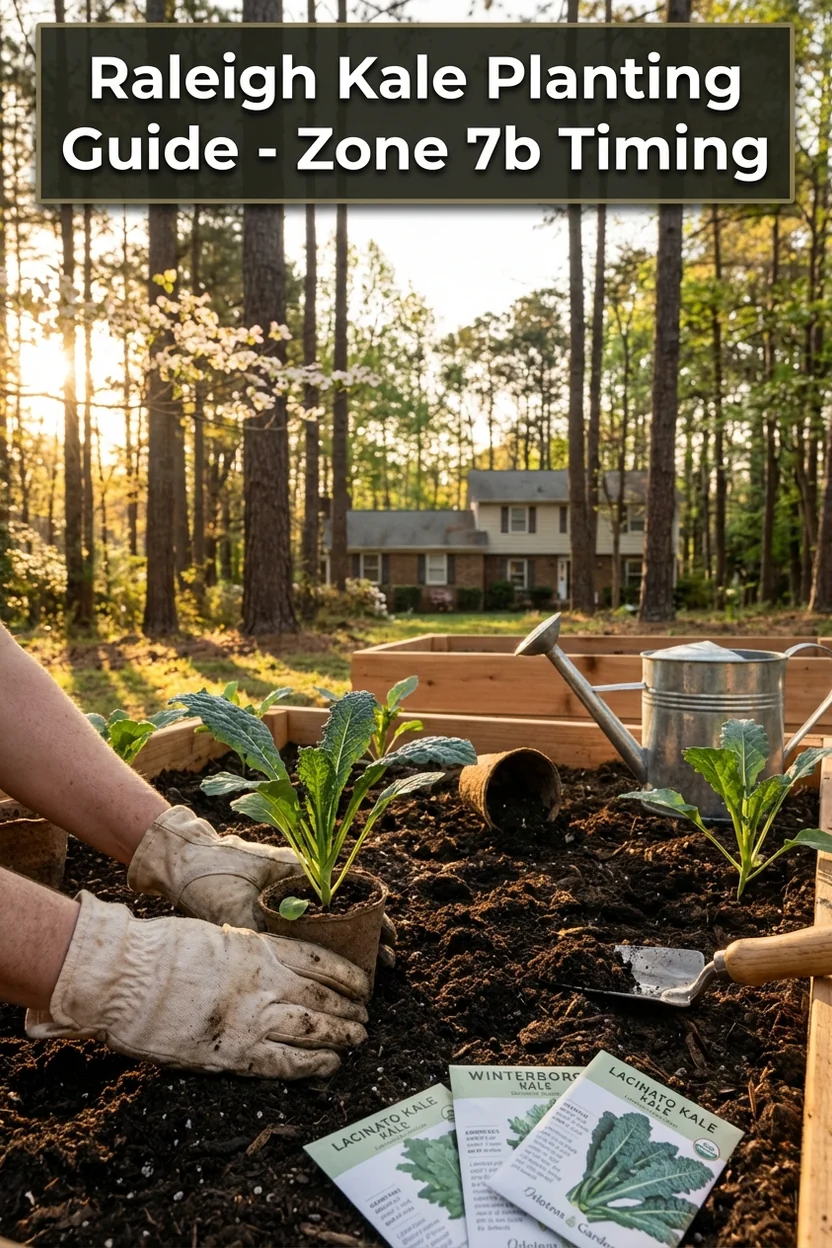 Raleigh kale planting guide showing best dates for Zone 7b North Carolina growing